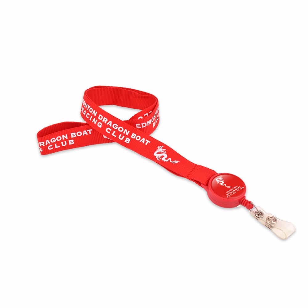 Lanière en soie de Chine avec combo de porte-badge rétractable miniature 1