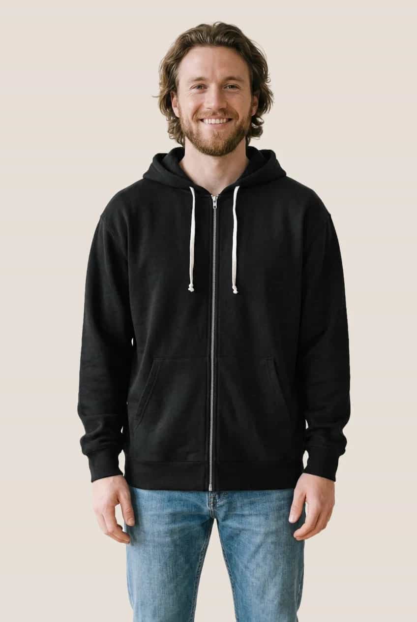 Hooded zip-up sweatshirt miniature 1