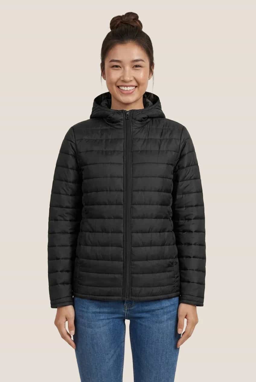 Manteau matelassé à capuchon - Femme miniature 1