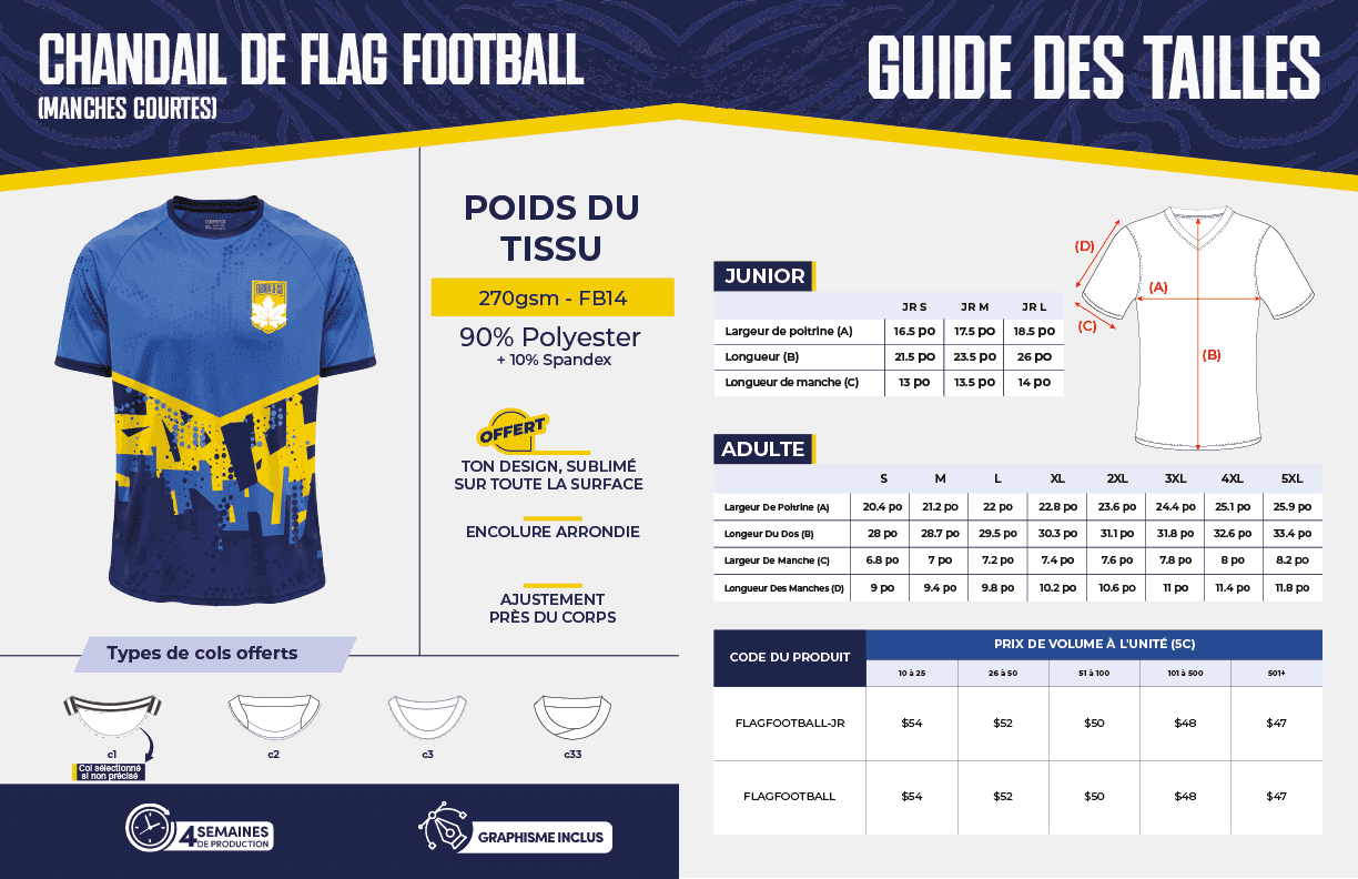Chandail de flag football (Manches Courtes) - Adulte - Fabrik & Co. miniature 3
