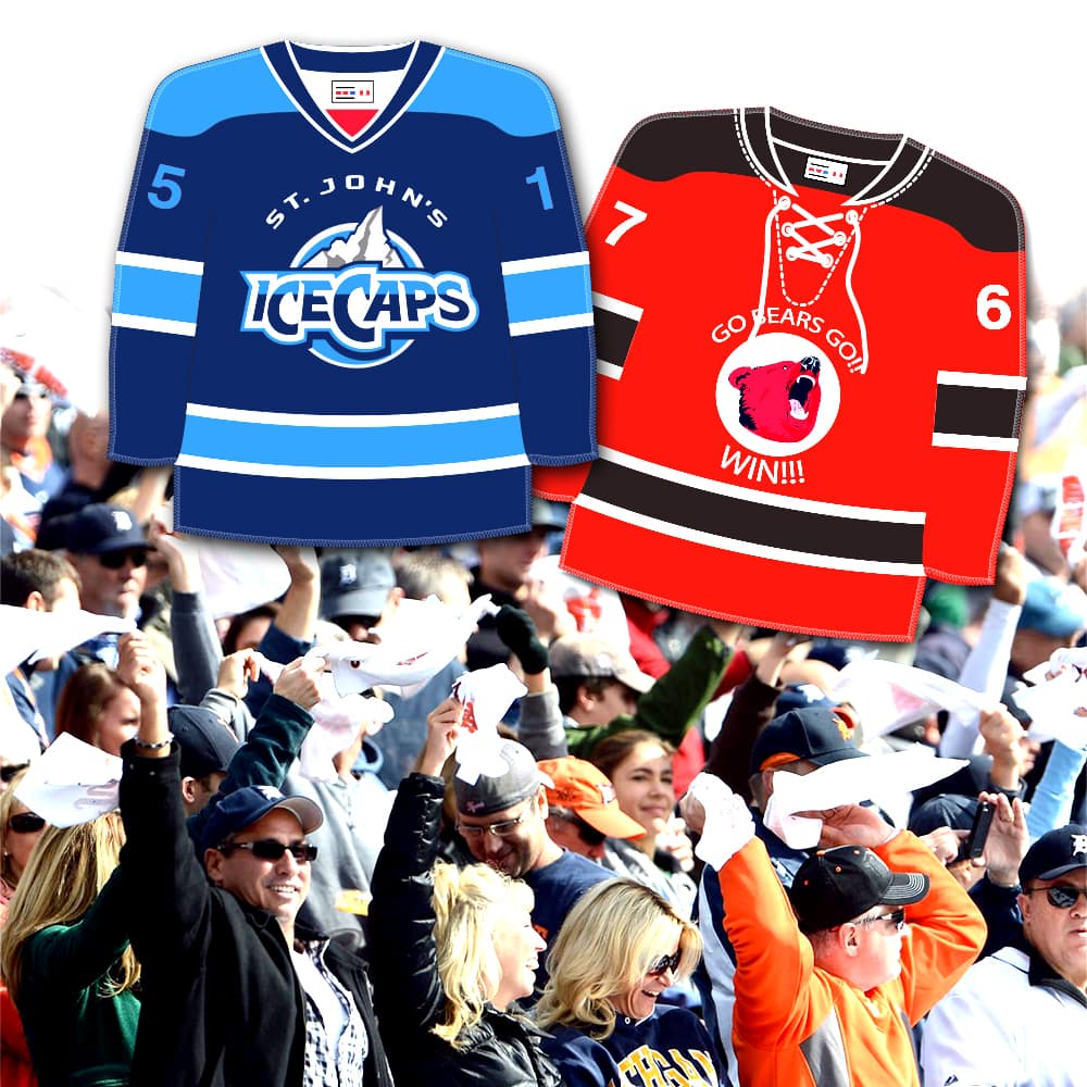 Serviette de soutien, Maillot de hockey