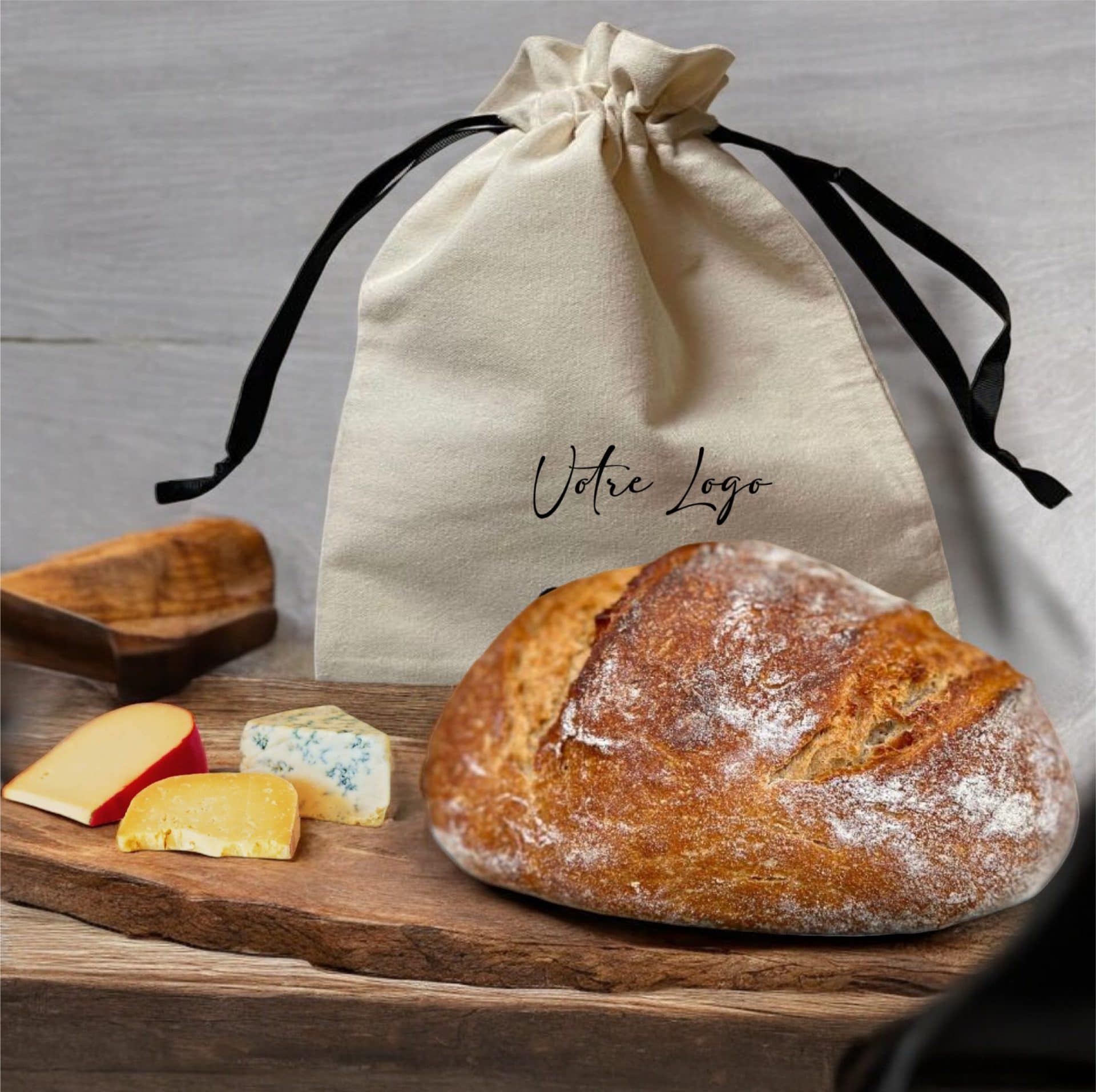 Sac à miche en coton naturel