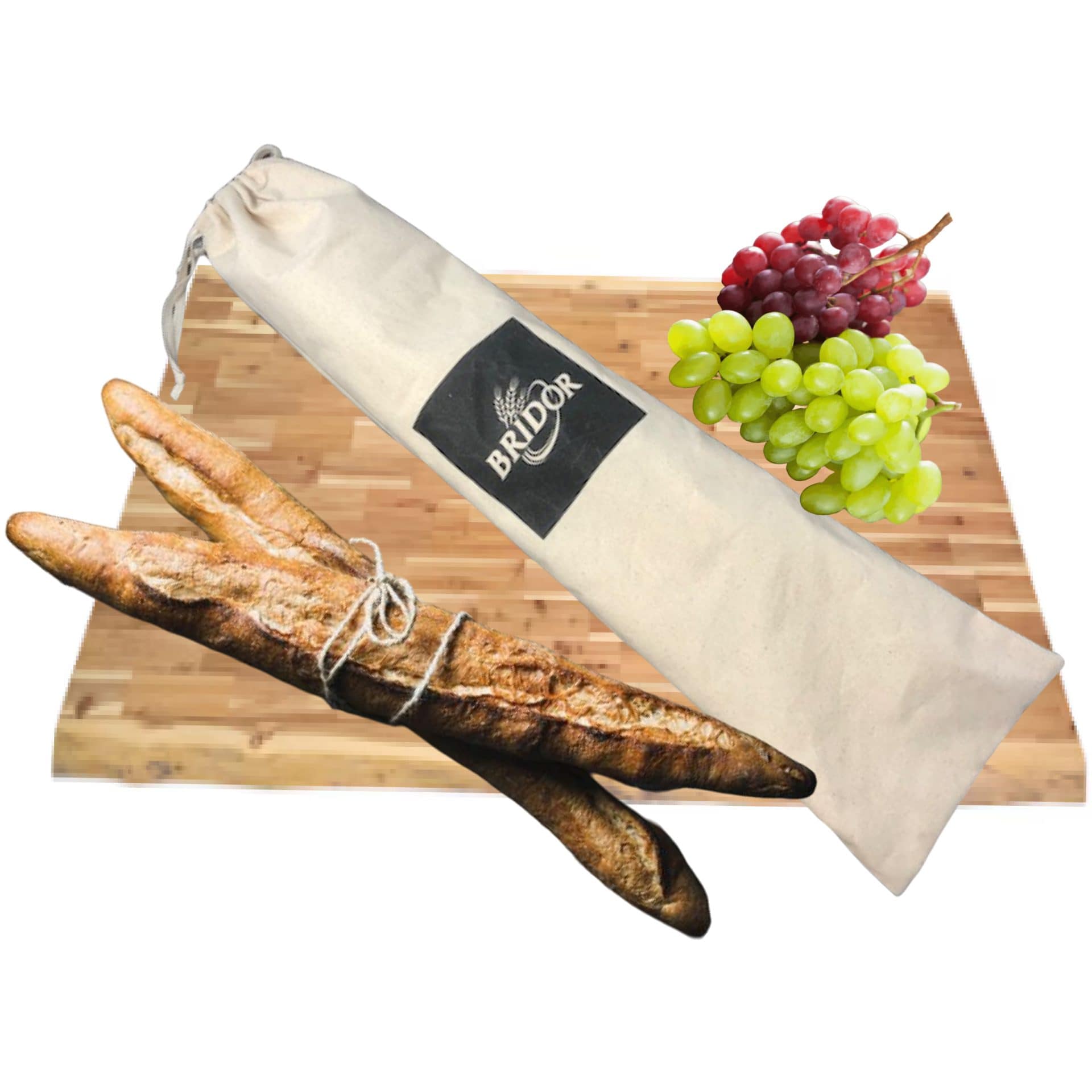 Sac à pain baguette coton naturel