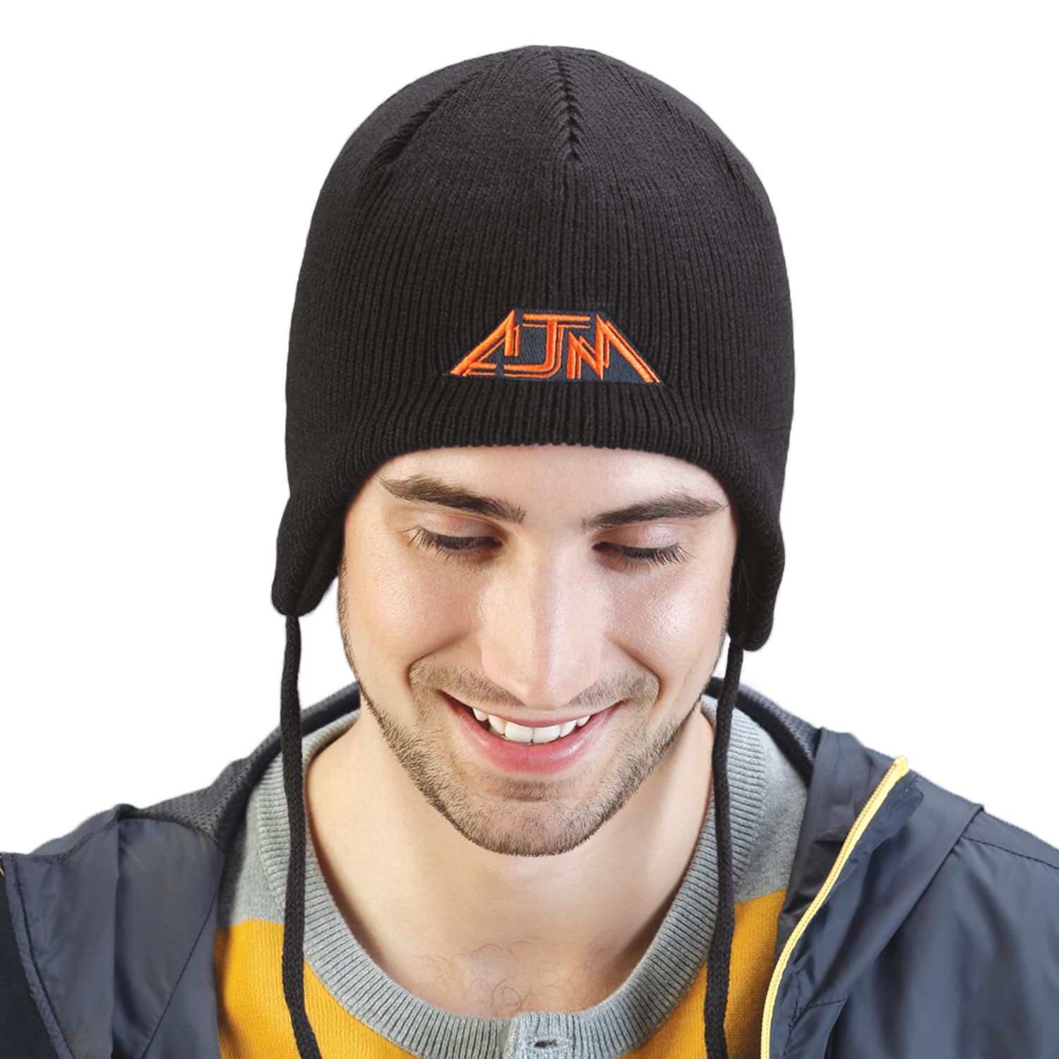 Tuque en acrylique / polaire polyester, pour casque, tricot côtelé