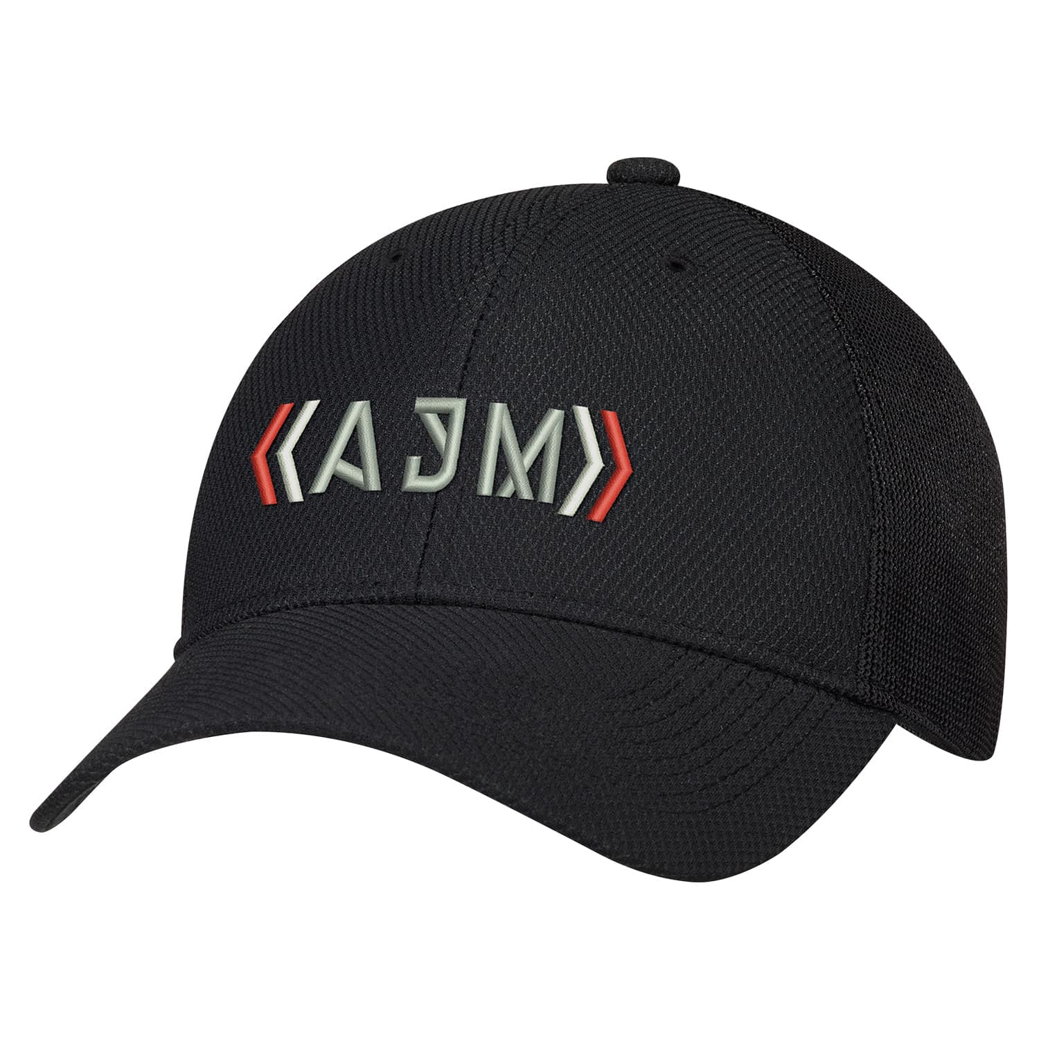 Polyester Diamond / Maille Sport, Casquette 6 Panneaux Ajustée (Dos en Maille Sport)