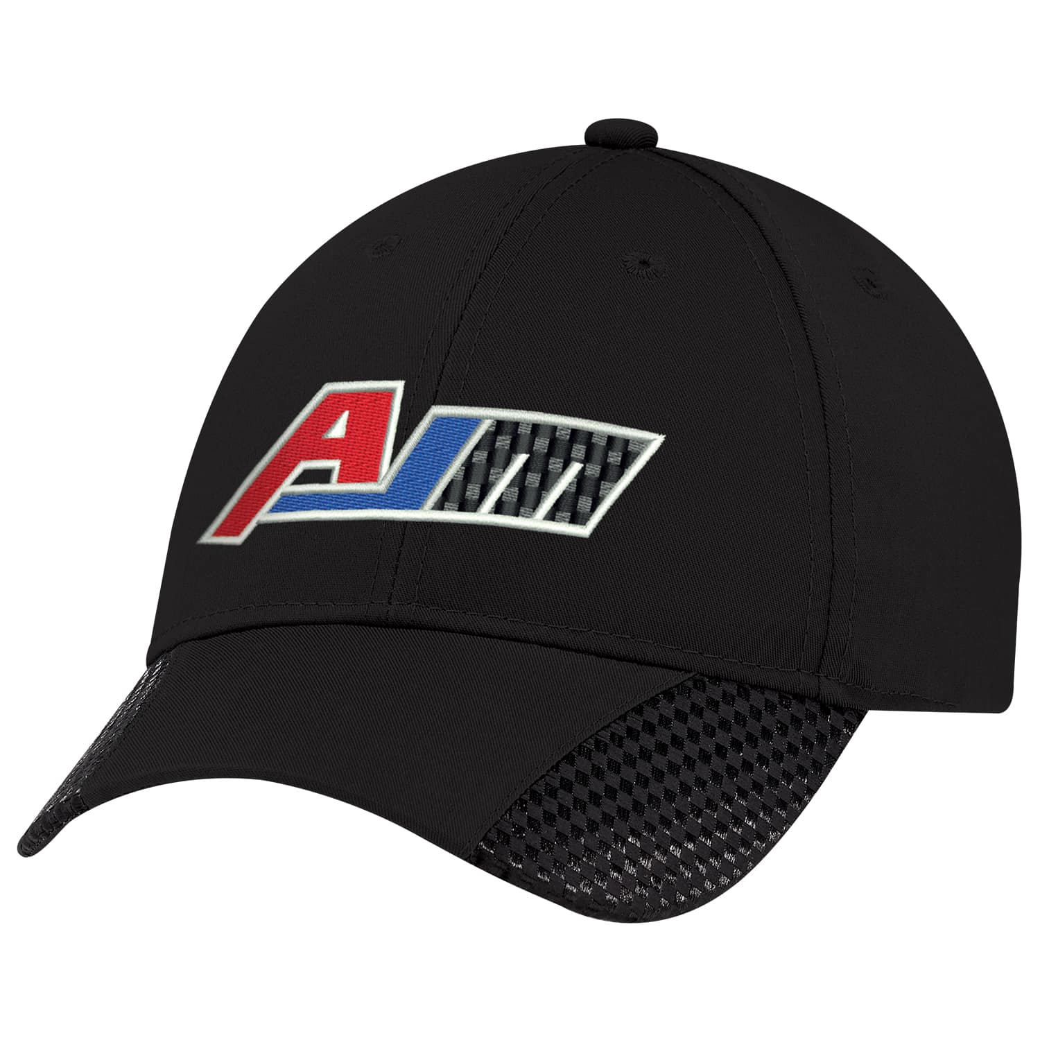 Polycoton / Fibre de carbone synthétique, casquette 6 panneaux ajustée