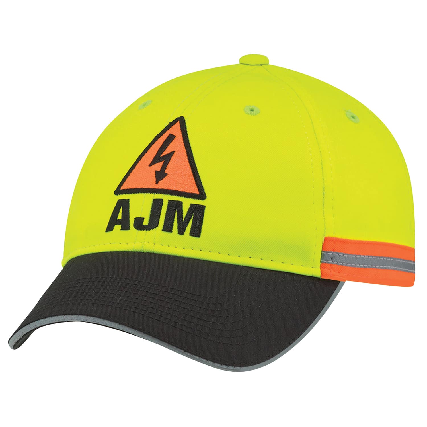 Polycoton / Polyester, Casquette 6 panneaux ajustée (Réfléchissante, Sécurité)