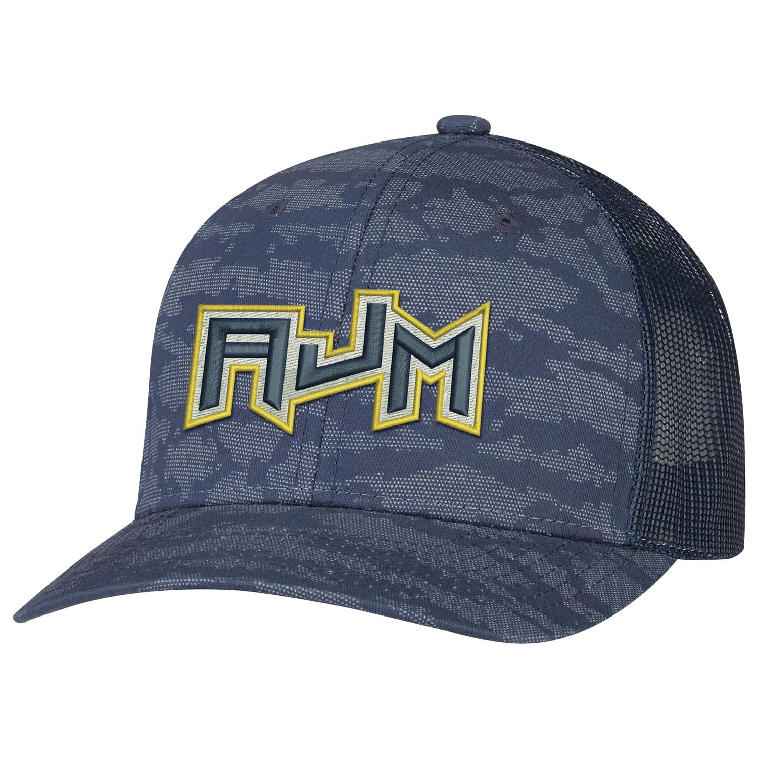 Casquette Pro-Ronde 6 Panneaux en Drill de Coton / Maille Nylon / Maille Polyester (Camouflage Urbain, Dos en Maille)