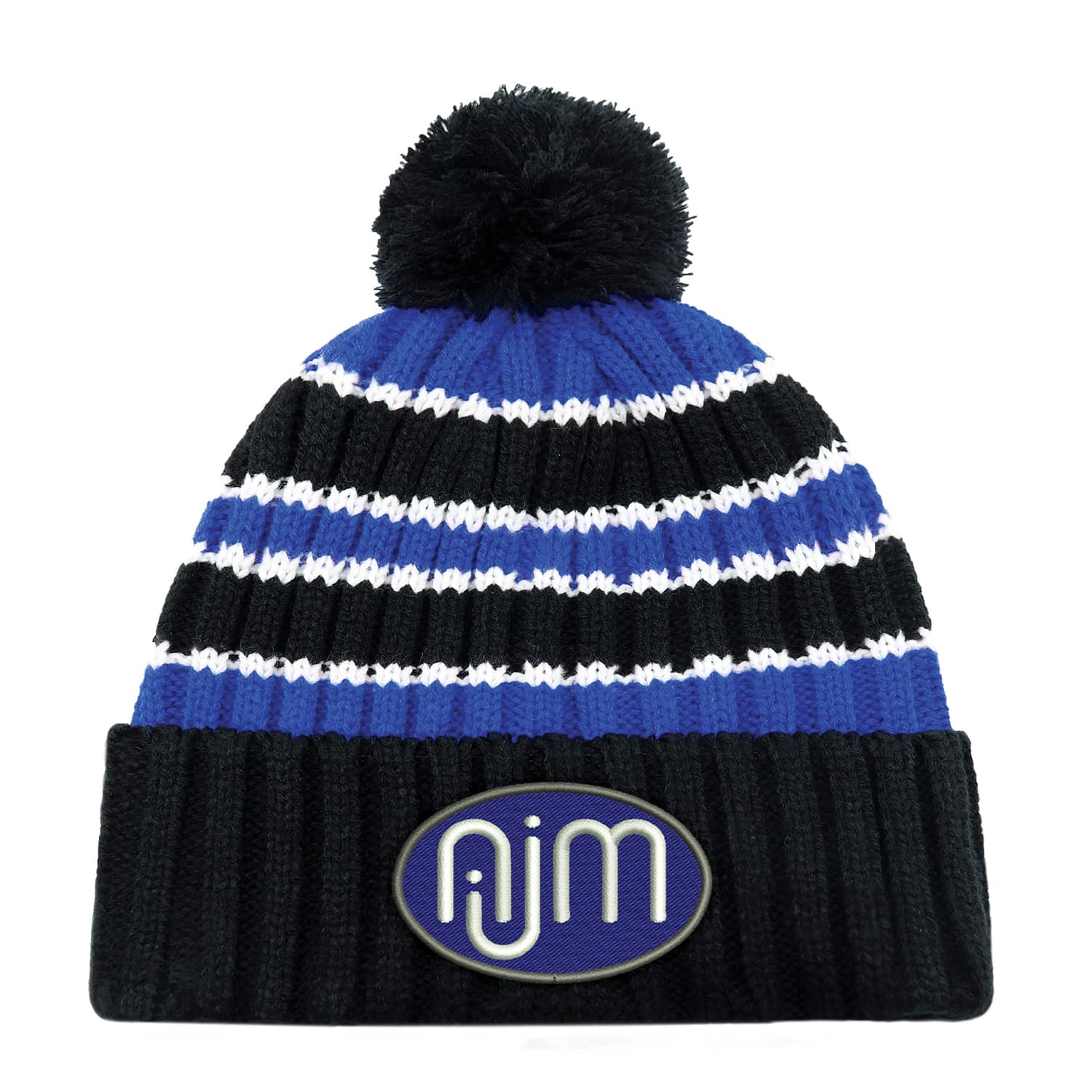 Tuque a revers en acrylique (Pompon 8cm)