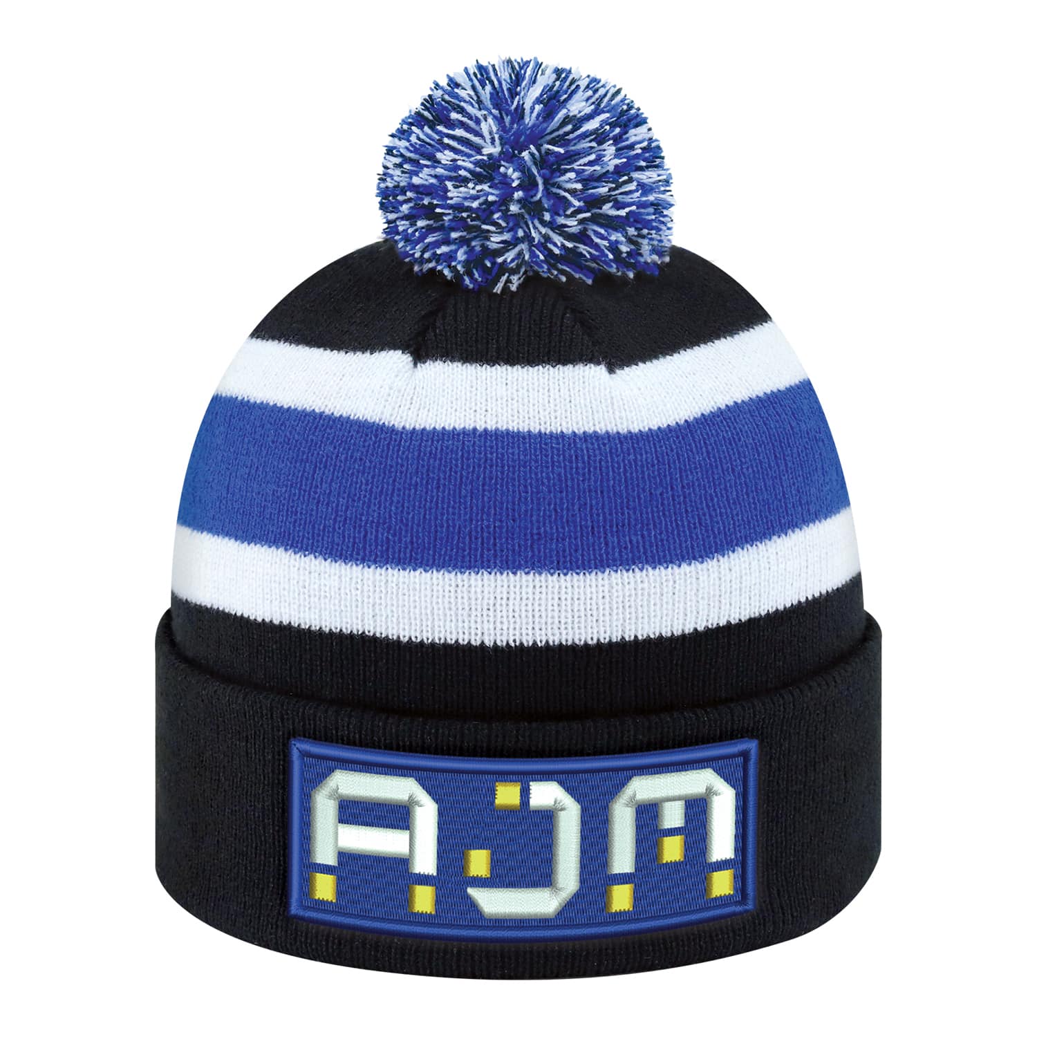 Tuque en acrylique avec revers (Pom Pom), tricot côtelé chiné/à rayures