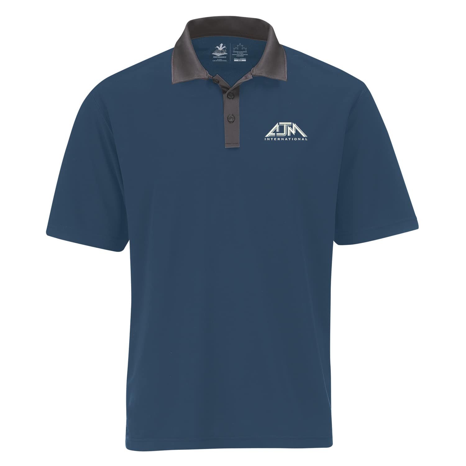 Polos performance bicolores pour hommes :: 100 % polyester tricot piqué. 155 g/m2 (4,5 oz/yd2)