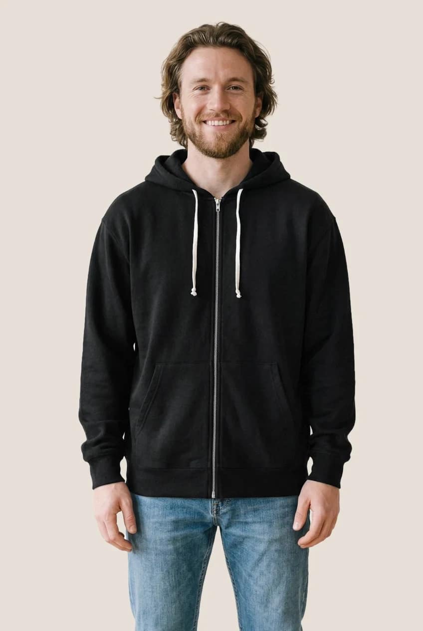 Hooded zip-up sweatshirt